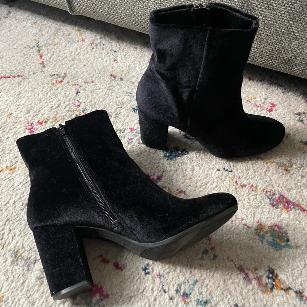Christian Siriano Black Velvet Booties